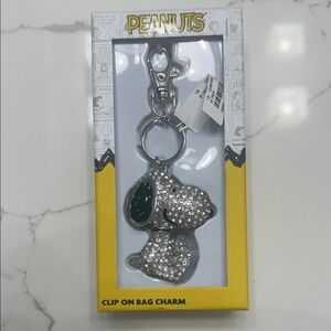 Peanuts Silver and Black Snoopy Bag Charm